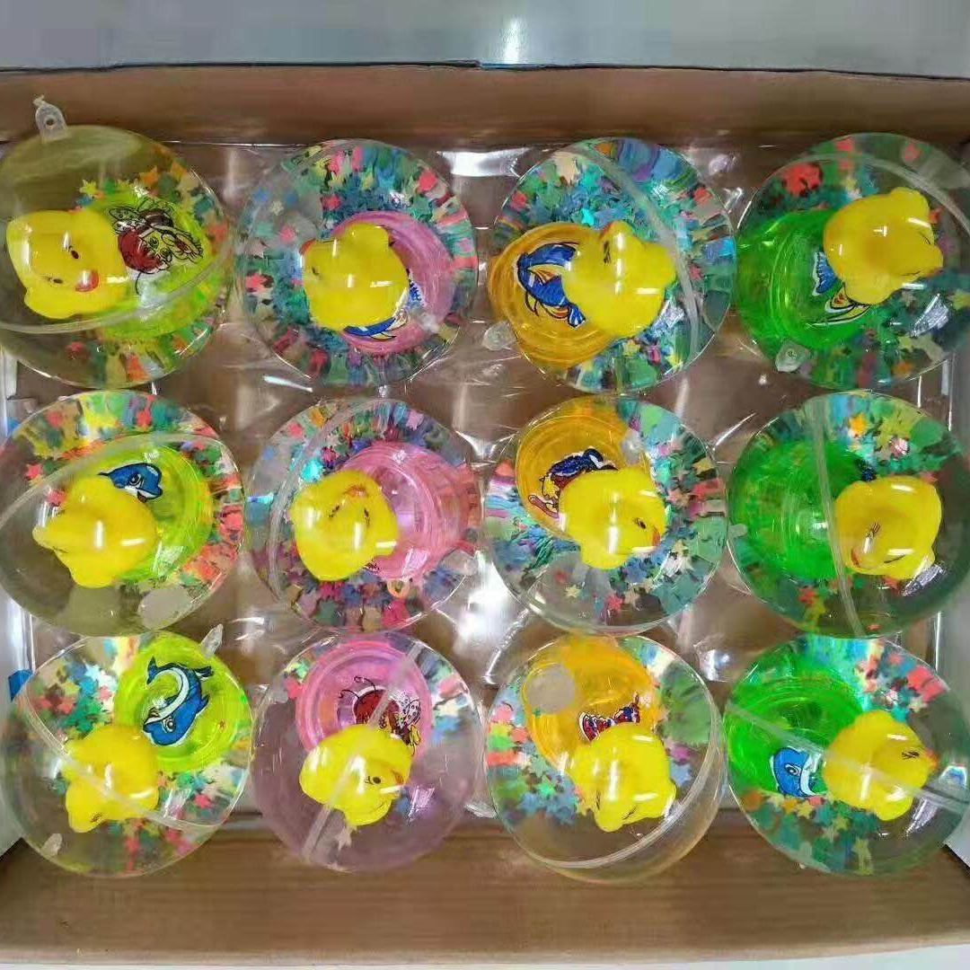 12入6.5cm弹力球带绳，小黄鸭