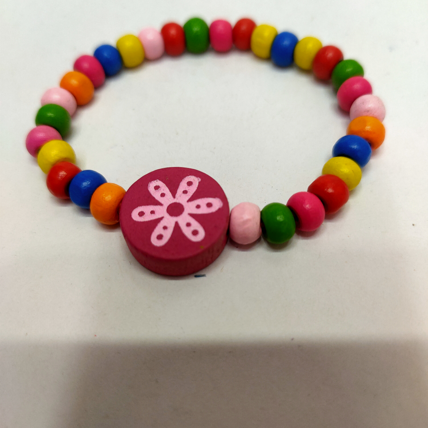 Colorful wooden children's bracelet round flake Snowflake