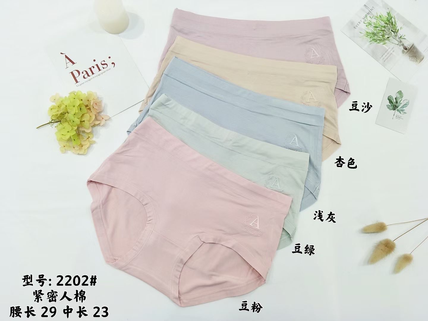 女士三角简约大气女士内裤中腰高弹轻柔彩依婷2202#细节图