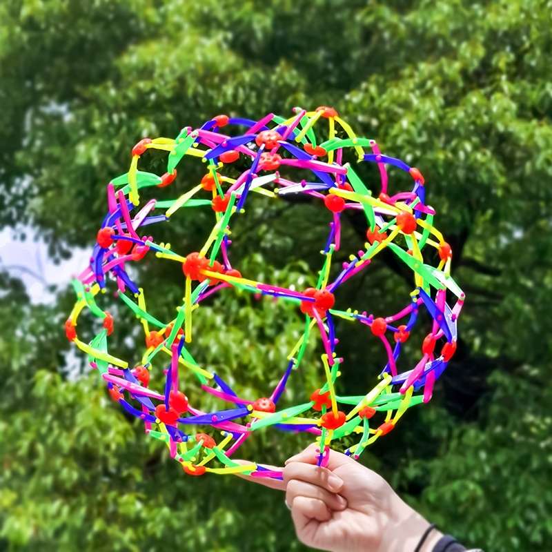 Children's educational magic, stretching and transforming ball, versatile flower ball, enlarged contraction and elasticity, large outdoor throwing and catching ball toy, luminous flowering ball, stretching ball, LED, one lamp Specification image