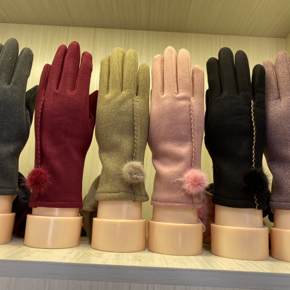 Women's velvet touch screen gloves