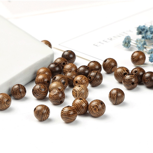 厂家直供木珠圆珠鸡翅木散珠diy饰品配件木头珠子黑檀木散珠批发木质挂件包装木盒木珠木珠装饰包装木盒木珠木珠