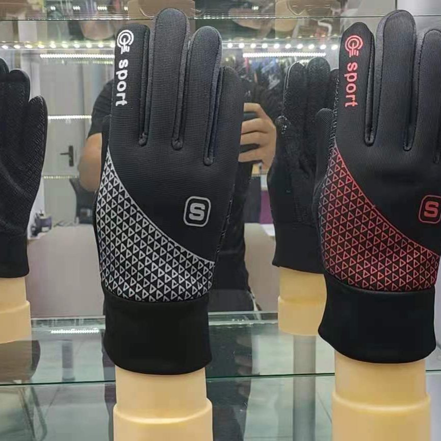 Men's sport printed S touch screen gloves
