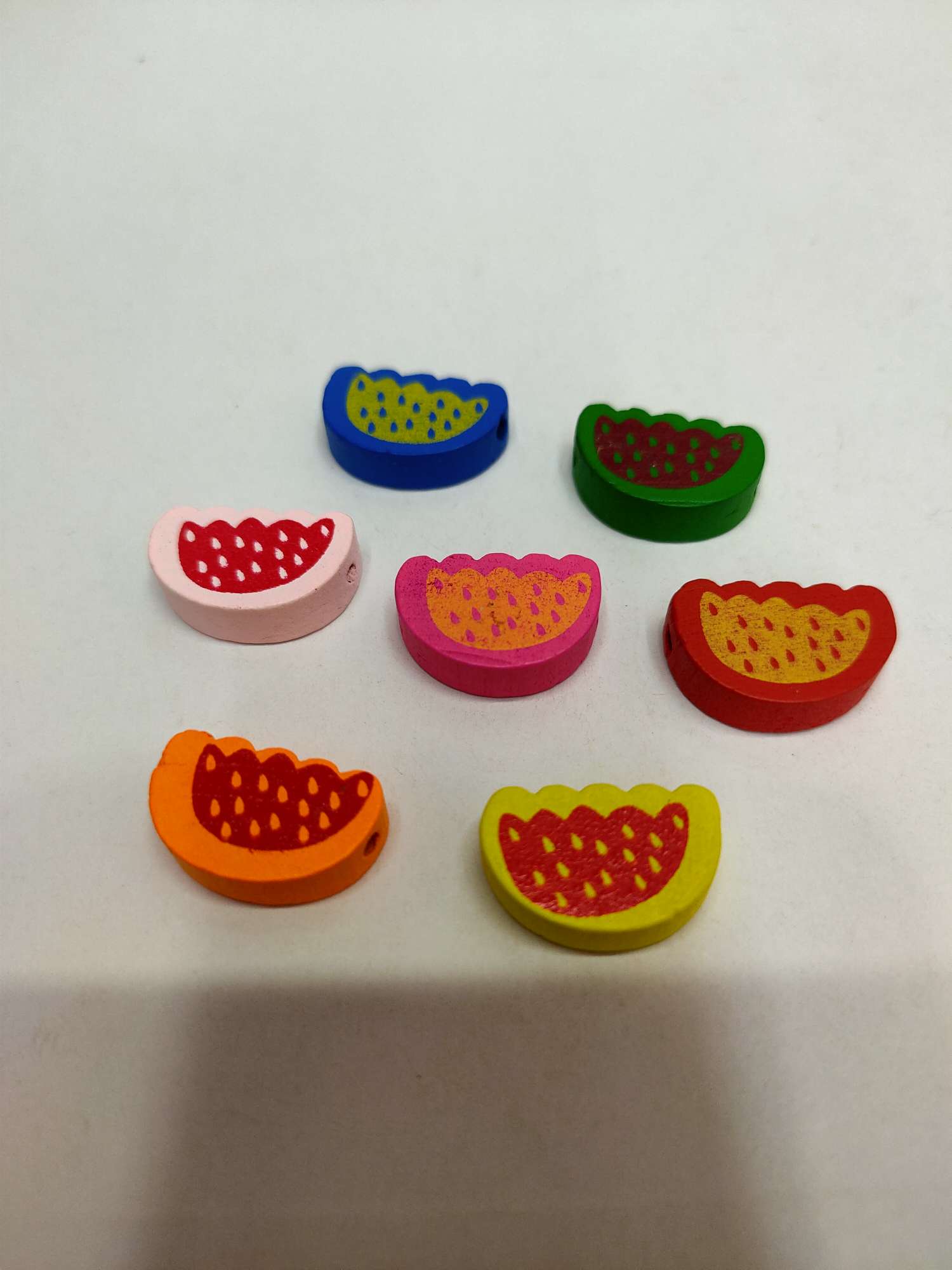 厂家直销 木质配件 Diy 西瓜木片混色细节图