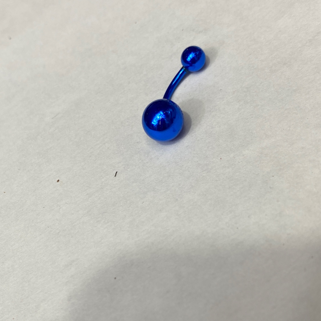 欧美爆红蓝色不锈钢肚脐钉简约个性潮流网红爆款穿刺饰品产品图