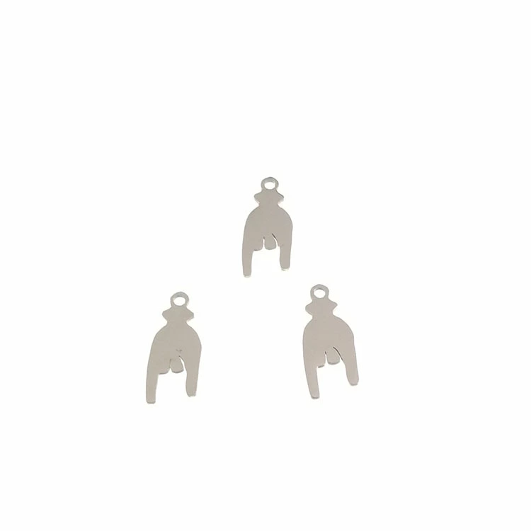 European and American creative titanium steel pendant rock rock gesture Valentine's Day Amazon cross-border explosive body necklace