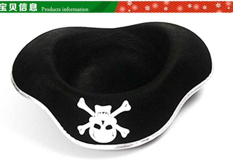 Halloween pirate hat, masquerade ball, party, performance props, Caribbean pirate captain, pirate headwear detail image 4
