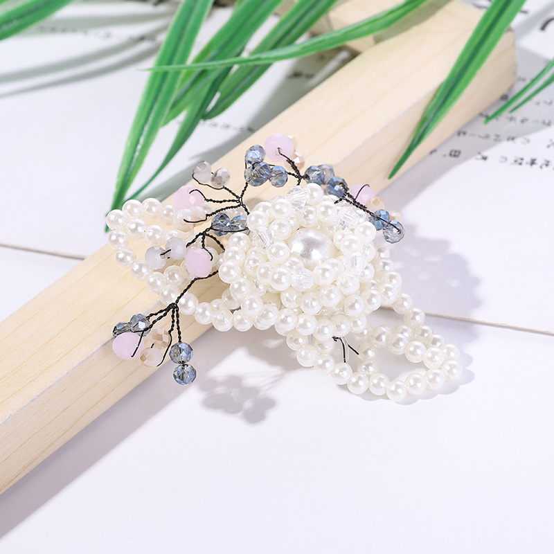 Korean-style girl, Korean floral style, small and delicate pearl style, no ear piercings, ear clips in stock Application Scenario