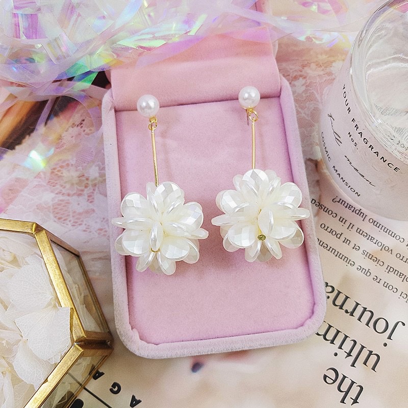 珍珠花球耳环超仙网红女长款耳钉气质流苏耳饰个性夸张时尚耳坠女
详情图4