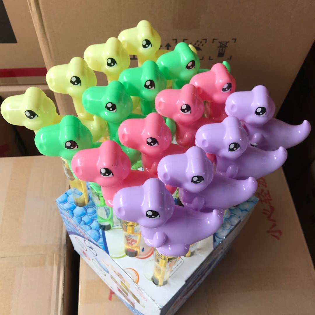 Bubble-blowing dinosaur toys with lights