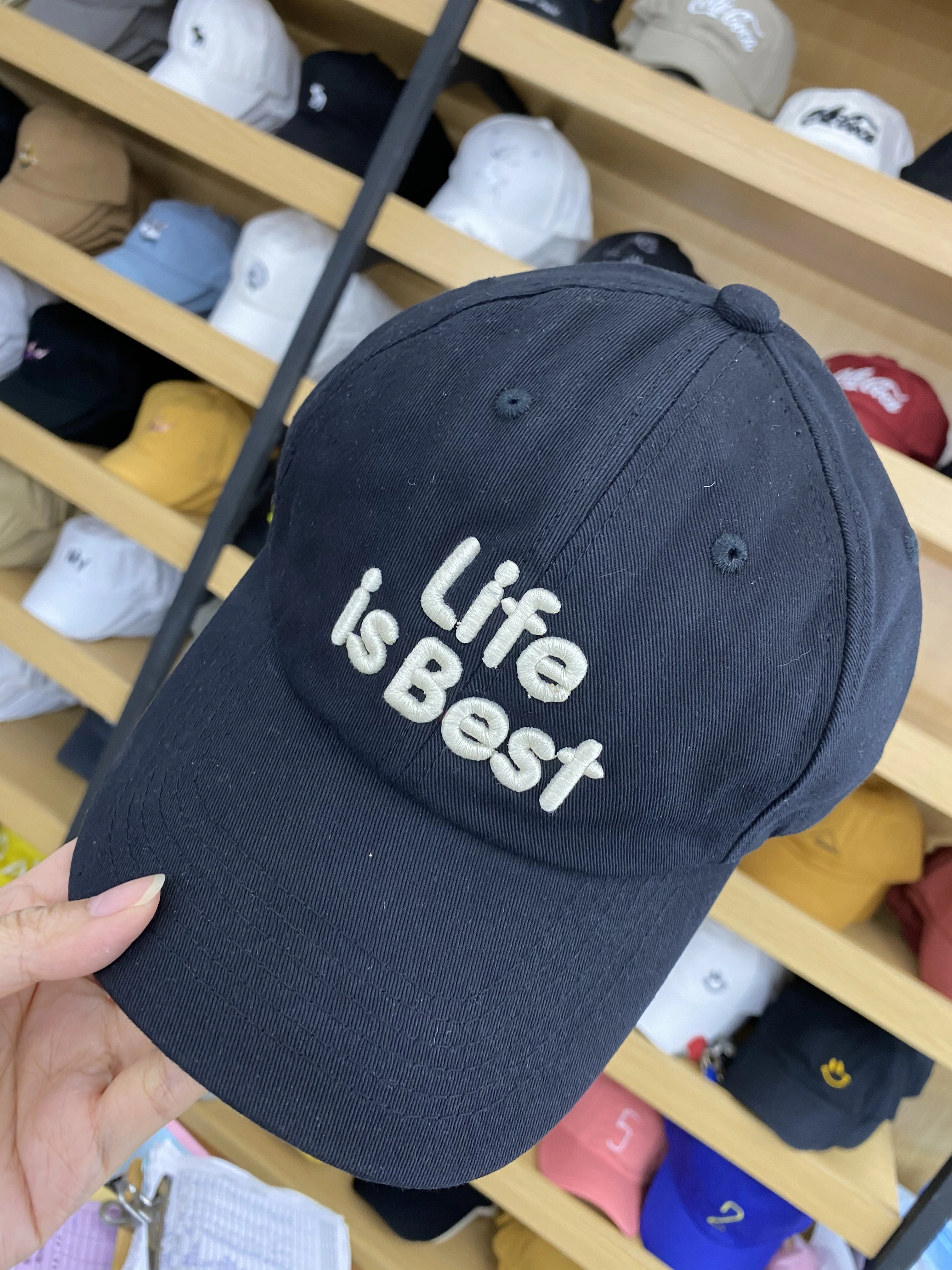 Korean autumn edition three-dimensional embroidered letter baseball cap, all-cotton cap detail image 1