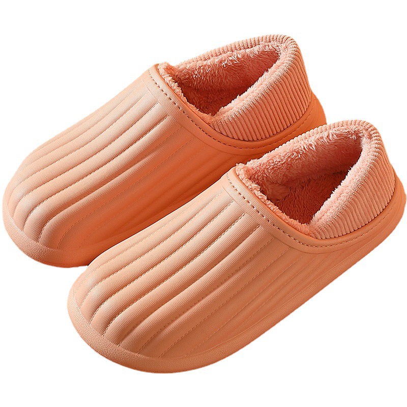 Waterproof cotton slippers for women, thick-soled home indoor bags, anti-slip plush warm postpartum and confinement slippers for men Application Scenario
