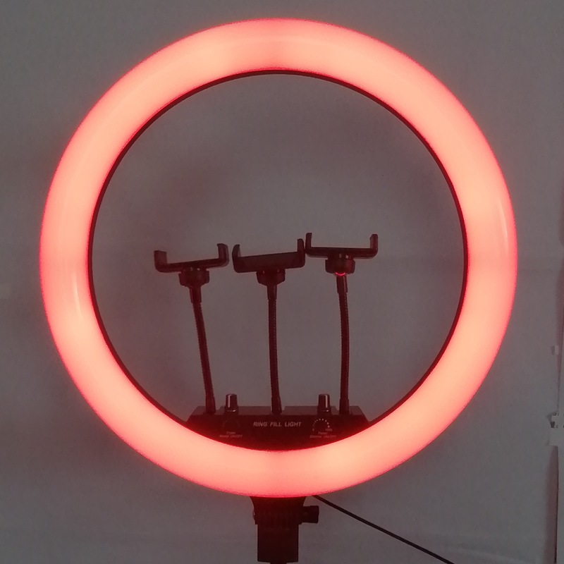 Live streaming light, fill light, seven-color beauty light, photography light, LED light, three-camera position MJ18 18-inch 45cmRGB fill light, comes with a 2.1-meter tripod pic 11