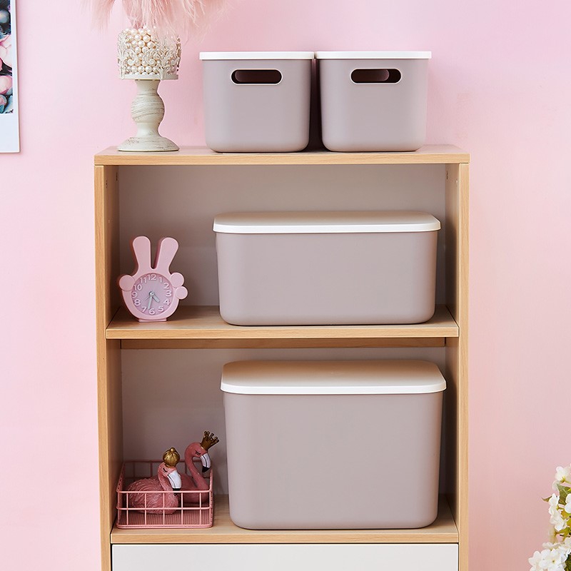 塑料收纳箱子装书整理箱有盖大号衣服玩具收纳盒桌面收纳篮储物筐详情3