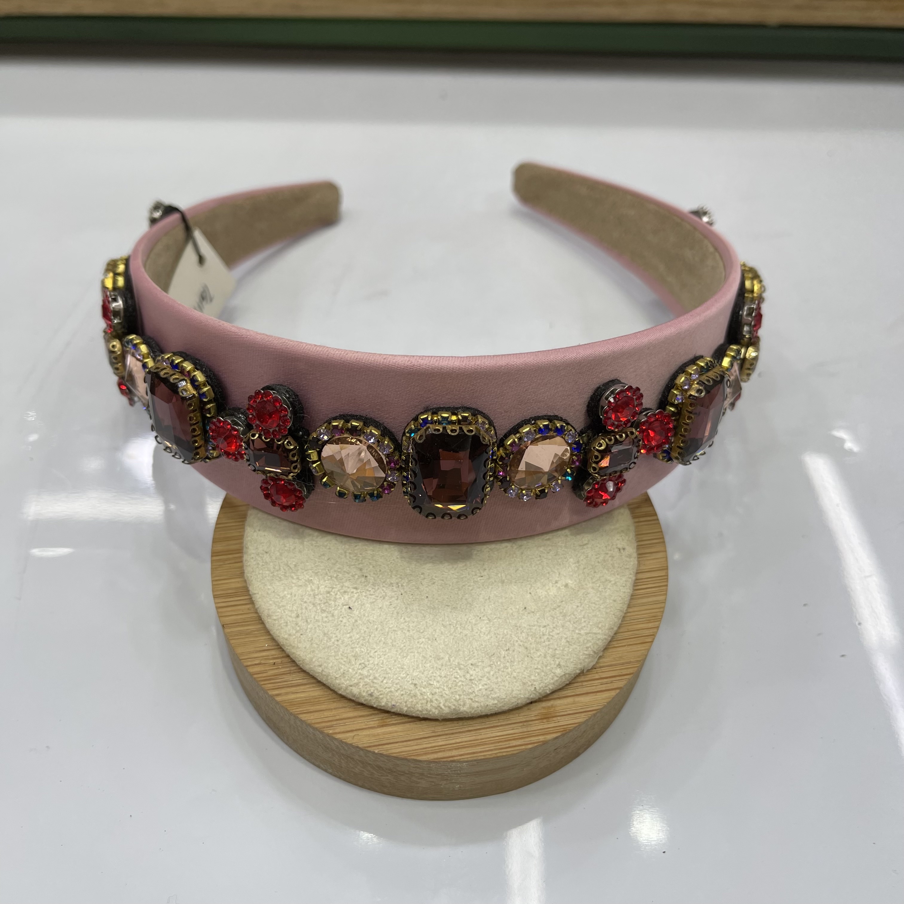 时尚欧美巴洛克多色镶钻华丽气质水钻发箍-粉彩详情图1