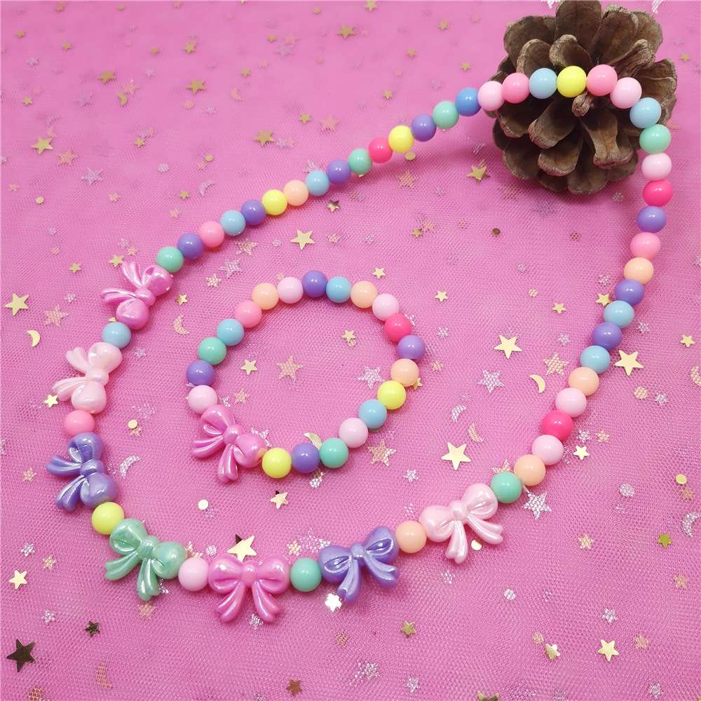 Children's bracelet and necklace sets, direct supply from manufacturers, children's toys, acrylic beads, baby accessories, wholesale from street stalls details Picture