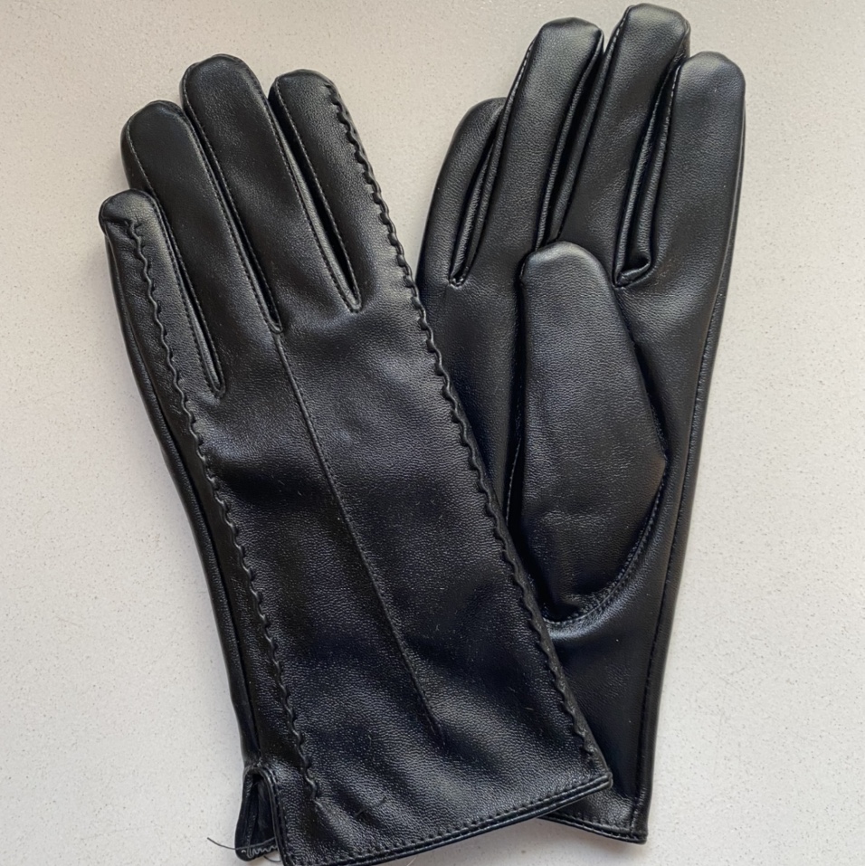Women's touch screen gloves with double base