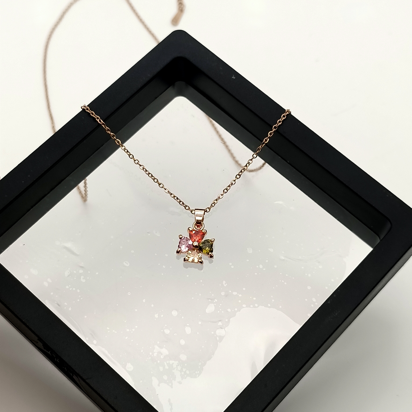 A small golden snowflake necklace