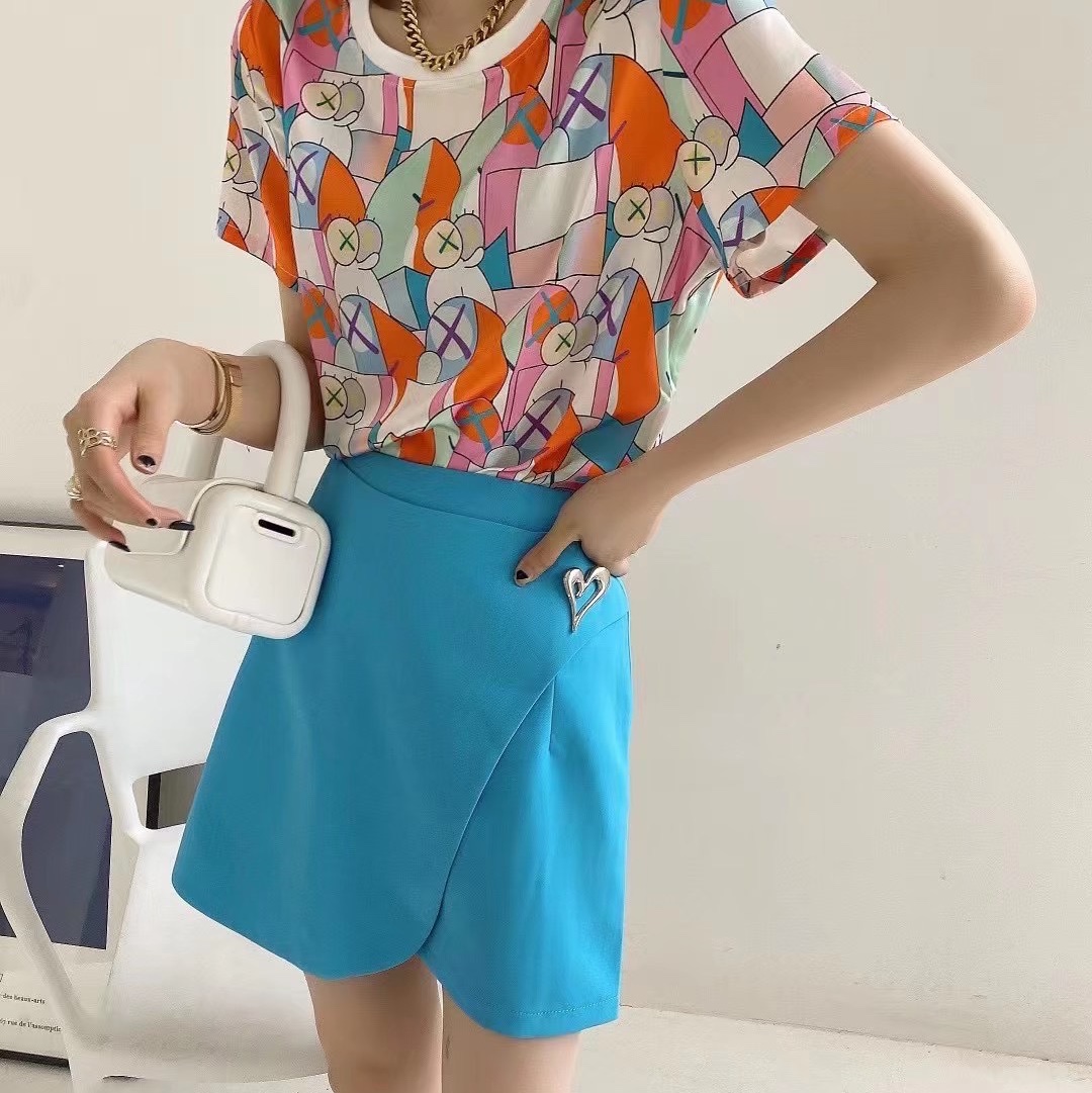 Silk top and skirt suit
