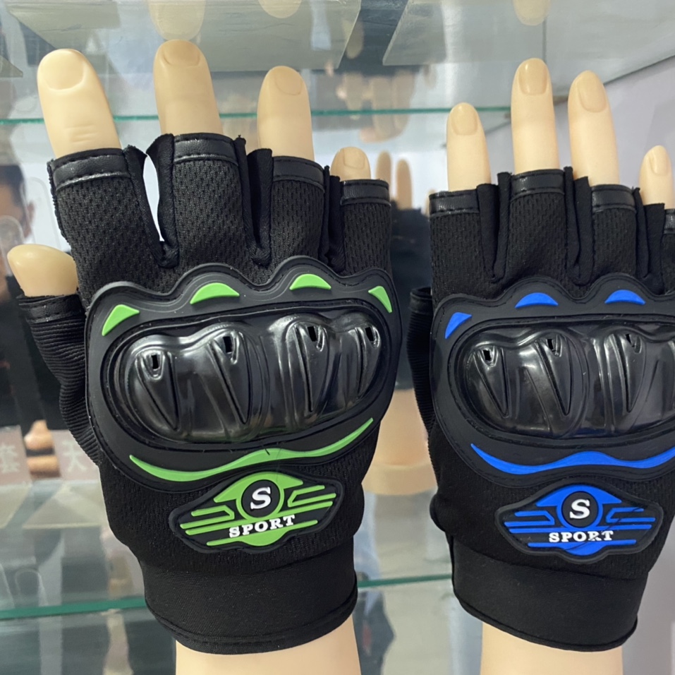 Half finger hard shell gloves