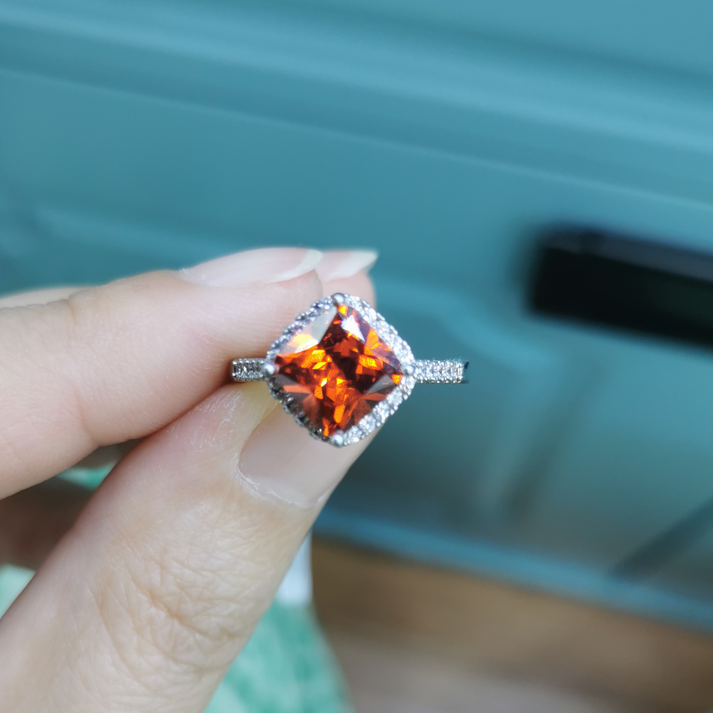 Garnet zircon ring