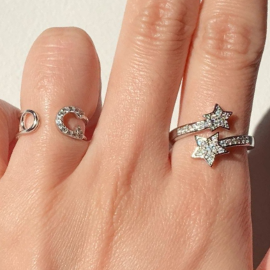 Korean style style shiny zircon ring