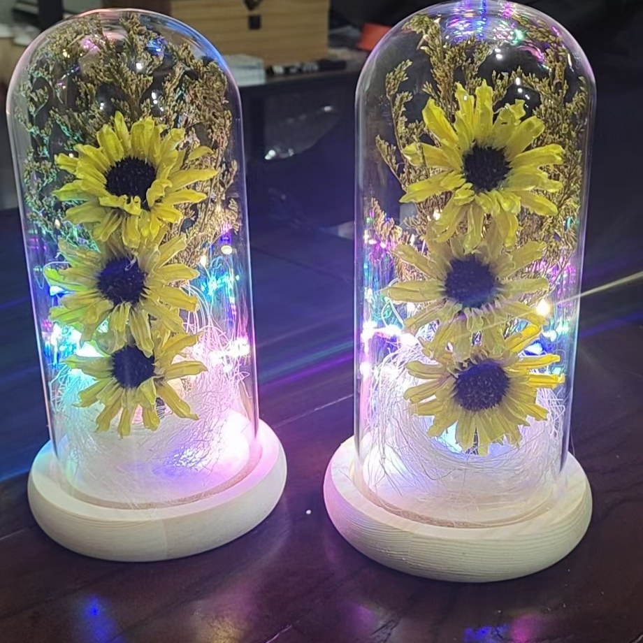 Dried flower glass cover