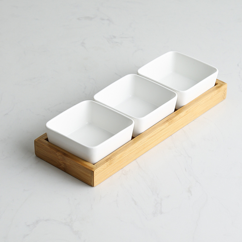 方圆陶瓷竹木分格陶瓷酒店足浴美容零食干果餐厅早餐配料火锅蘸料调料味碟FY6245454详情图4