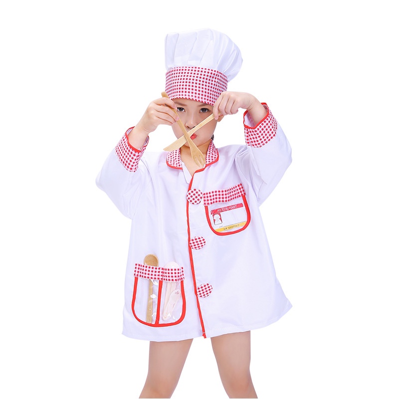 儿童演出服厨师职业制服，表演服装糕点师角色扮演 服装