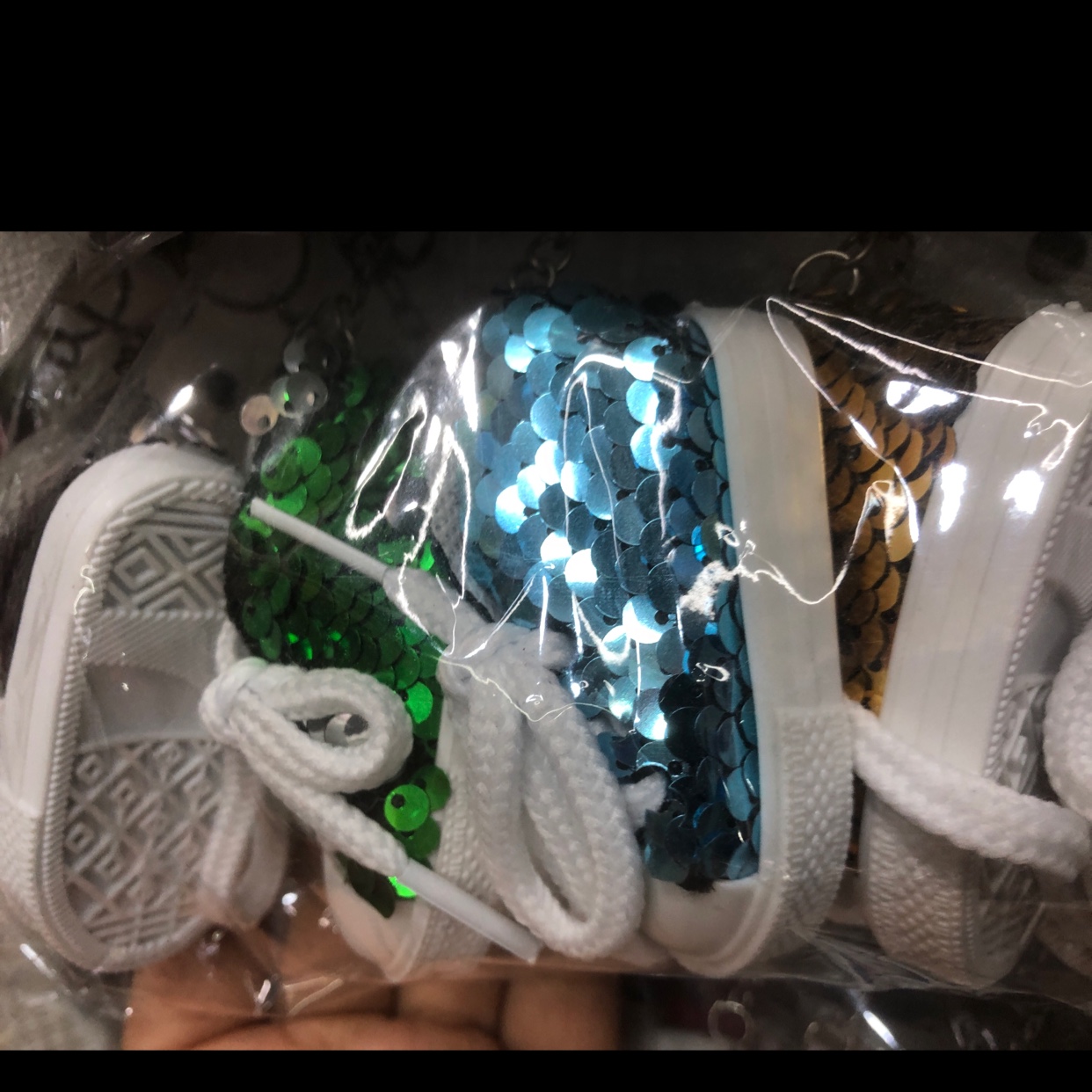 亮片中帮运动鞋钥匙扣包包挂件