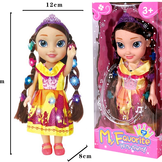 Vinyl doll girl toy princess series with lights and music mixed 09802b