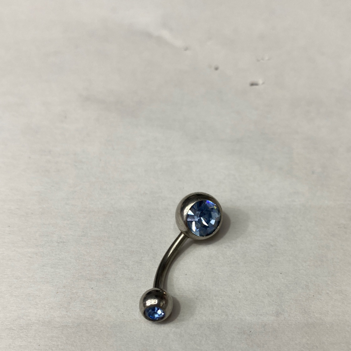 欧美爆红不锈钢浅蓝钻肚脐钉简约个性潮流网红爆款穿刺饰品细节图