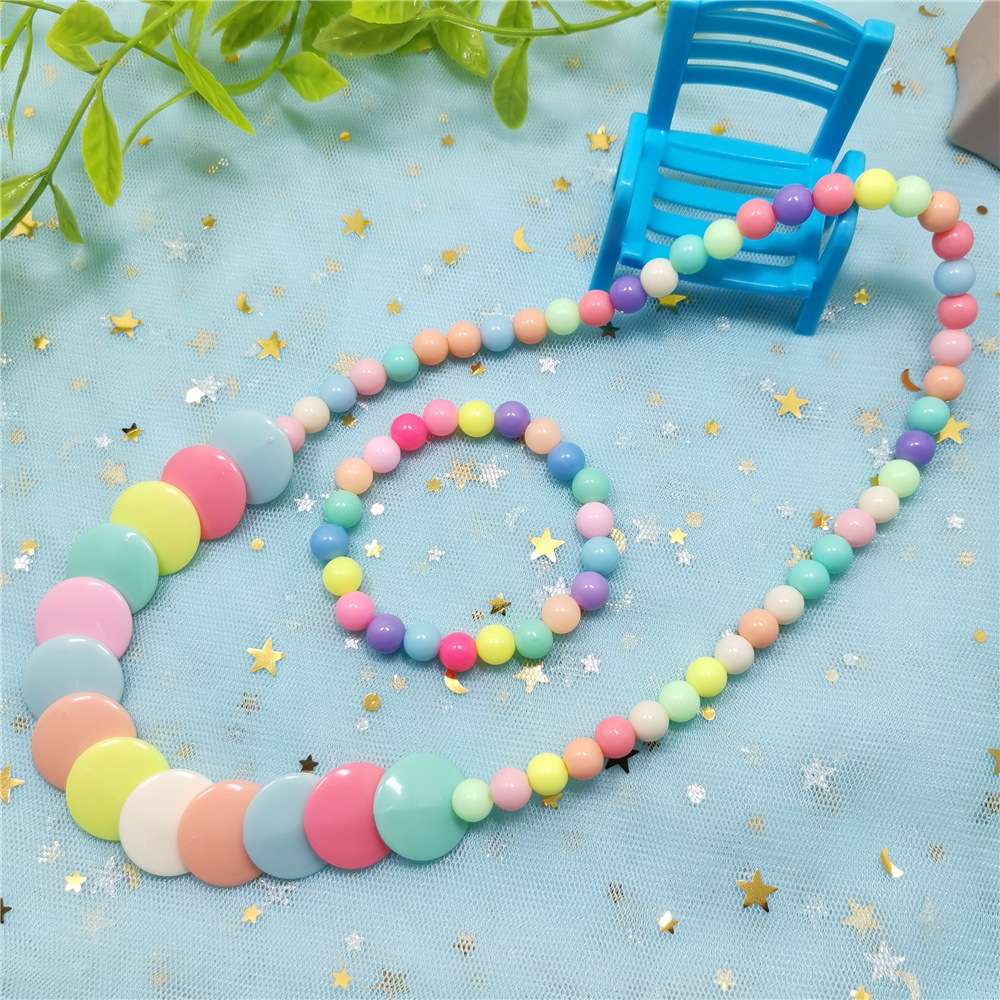 Children's bracelet and necklace sets, direct supply from manufacturers, children's toys, acrylic beads, baby accessories, wholesale from street stalls Specification image