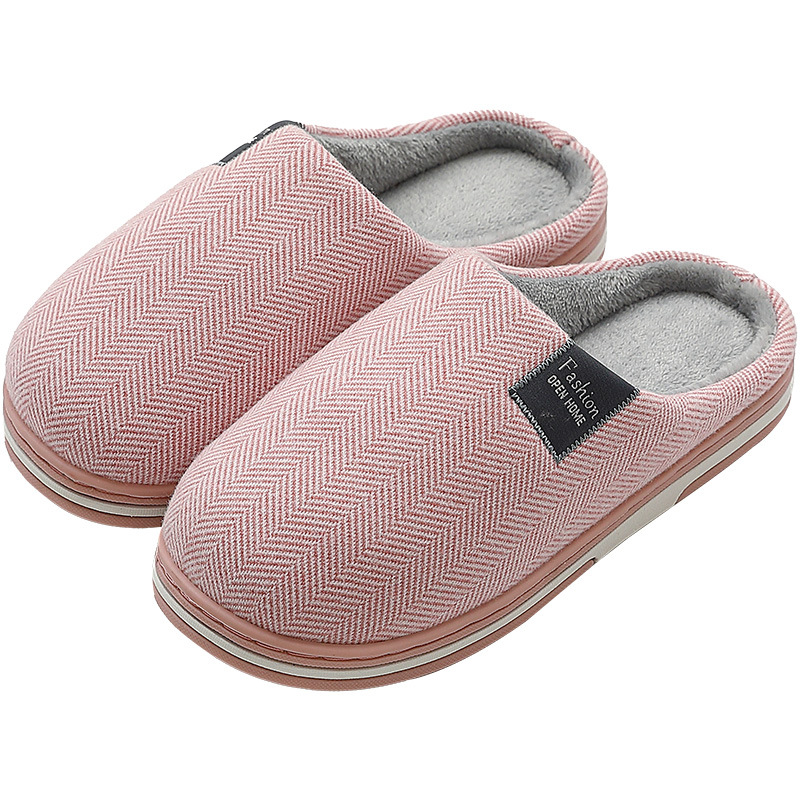 Cotton slippers for women, winter home, indoor use, thick-soled anti-slip and warm plush postpartum slippers for men wholesale Specification image