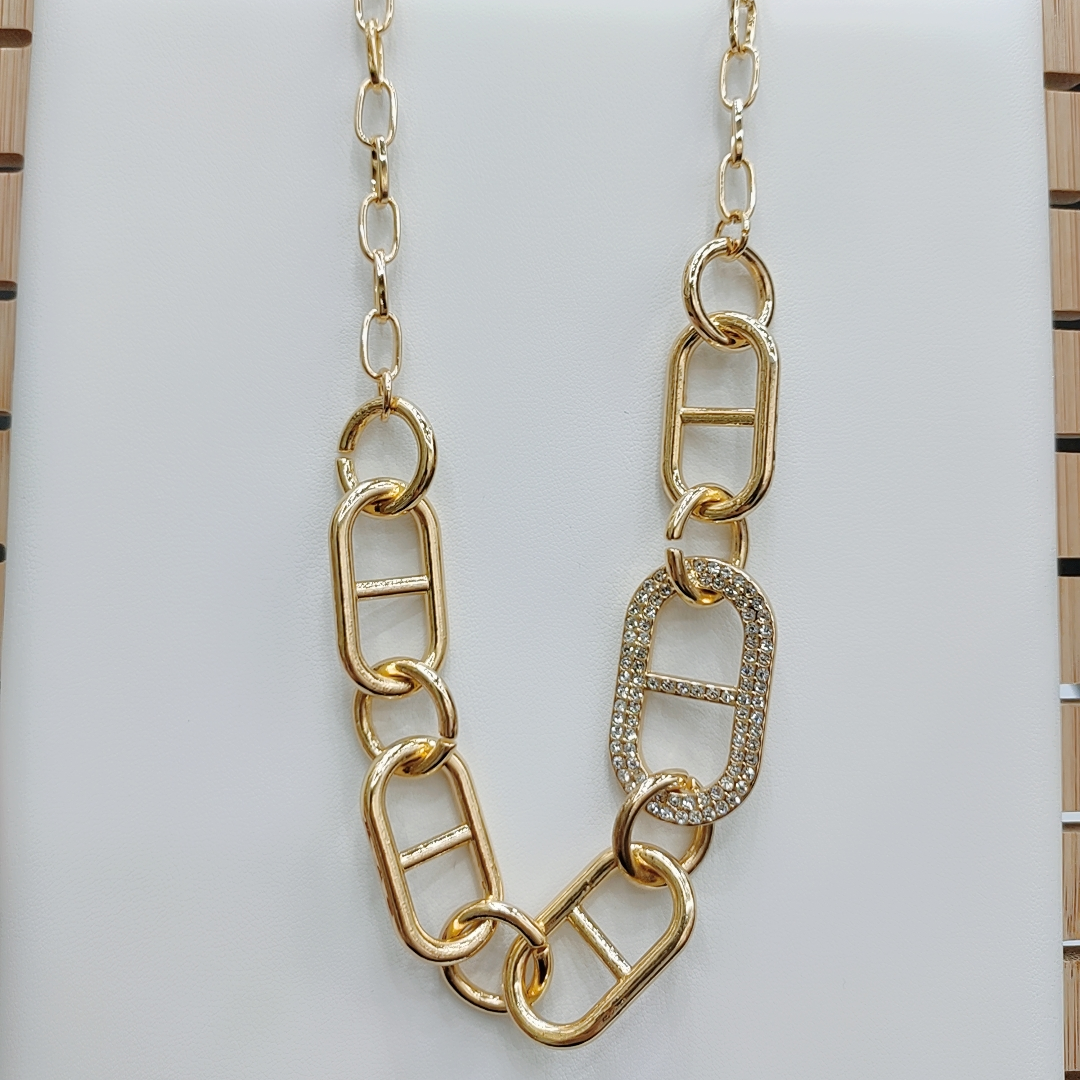 French thick chain necklace, the same cool style titanium steel collarbone chain sweater as the European and American fashion Instagram blogger