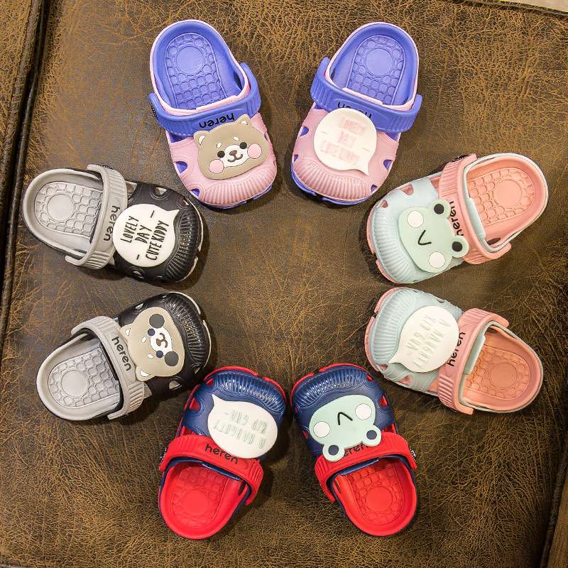 Little Deer Mili Baby Cool Slippers for 1-4 years old summer boys and girls cartoon anti-slip soft-soled children's clogs details Picture