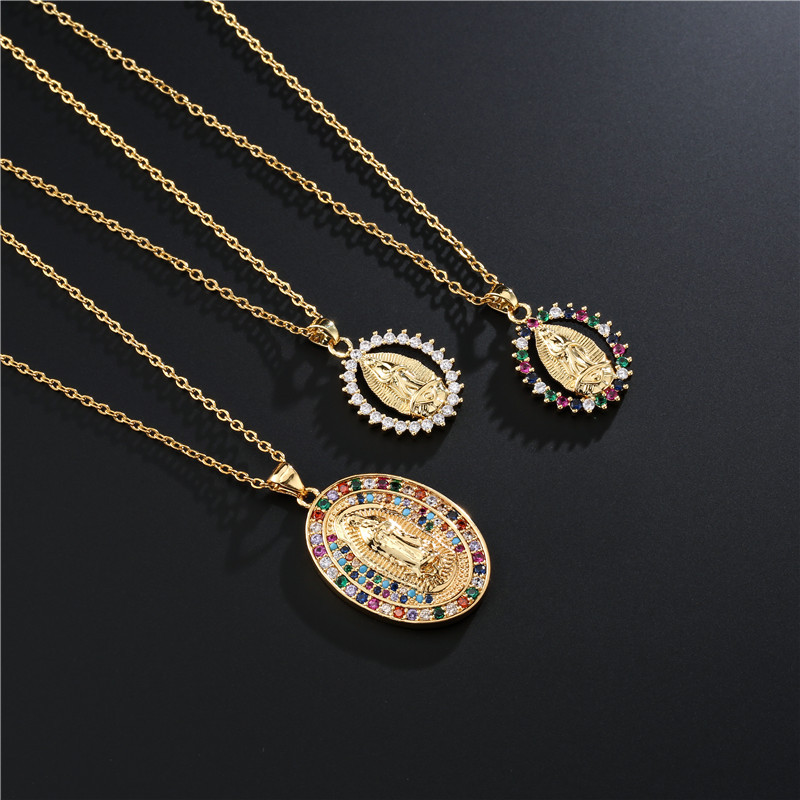 A cross-border copper micro-inlaid pendant necklace for women from Europe and America detail image 6
