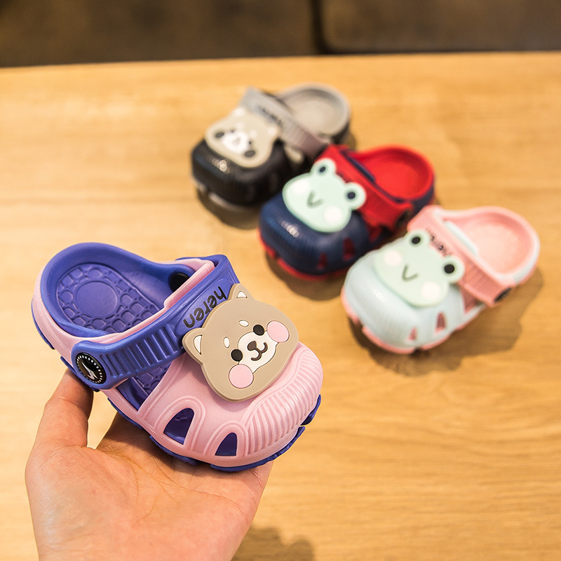 Little Deer Mili Baby Cool Slippers for 1-4 years old summer boys and girls cartoon anti-slip soft-soled children's clogs
