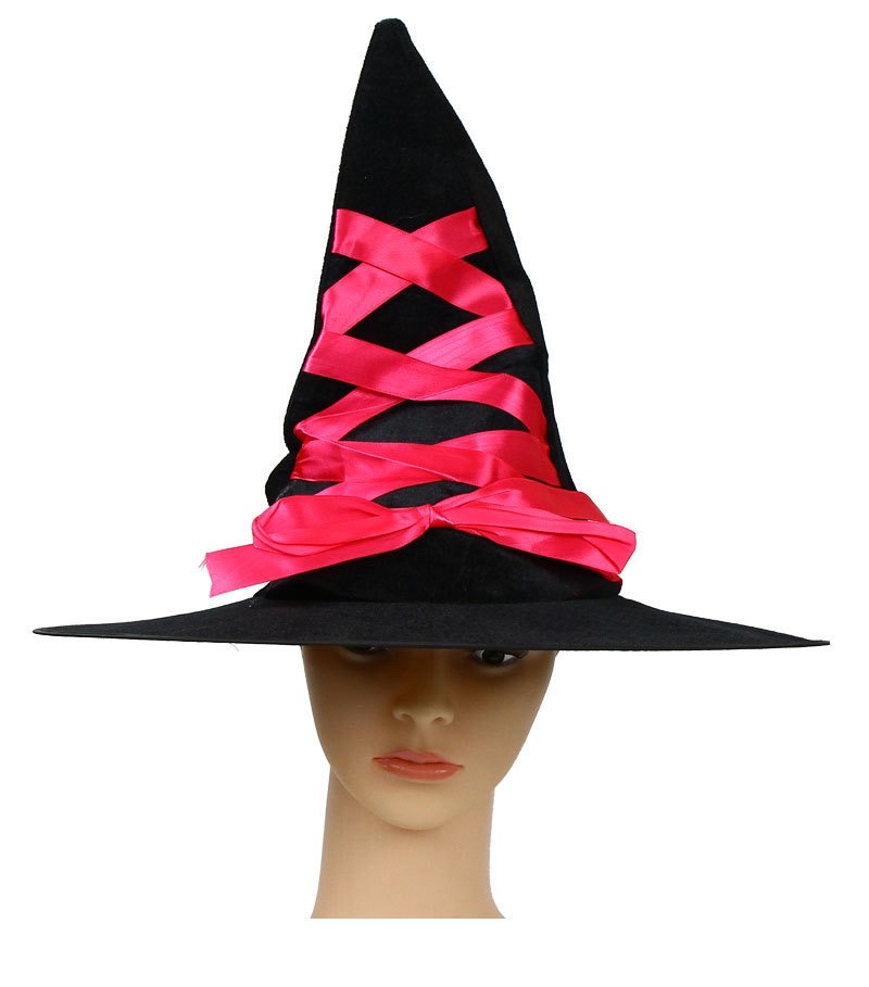 万圣节女巫婆帽子聚会派对舞会表演装饰道具丝带帽儿童角色表演详情图5