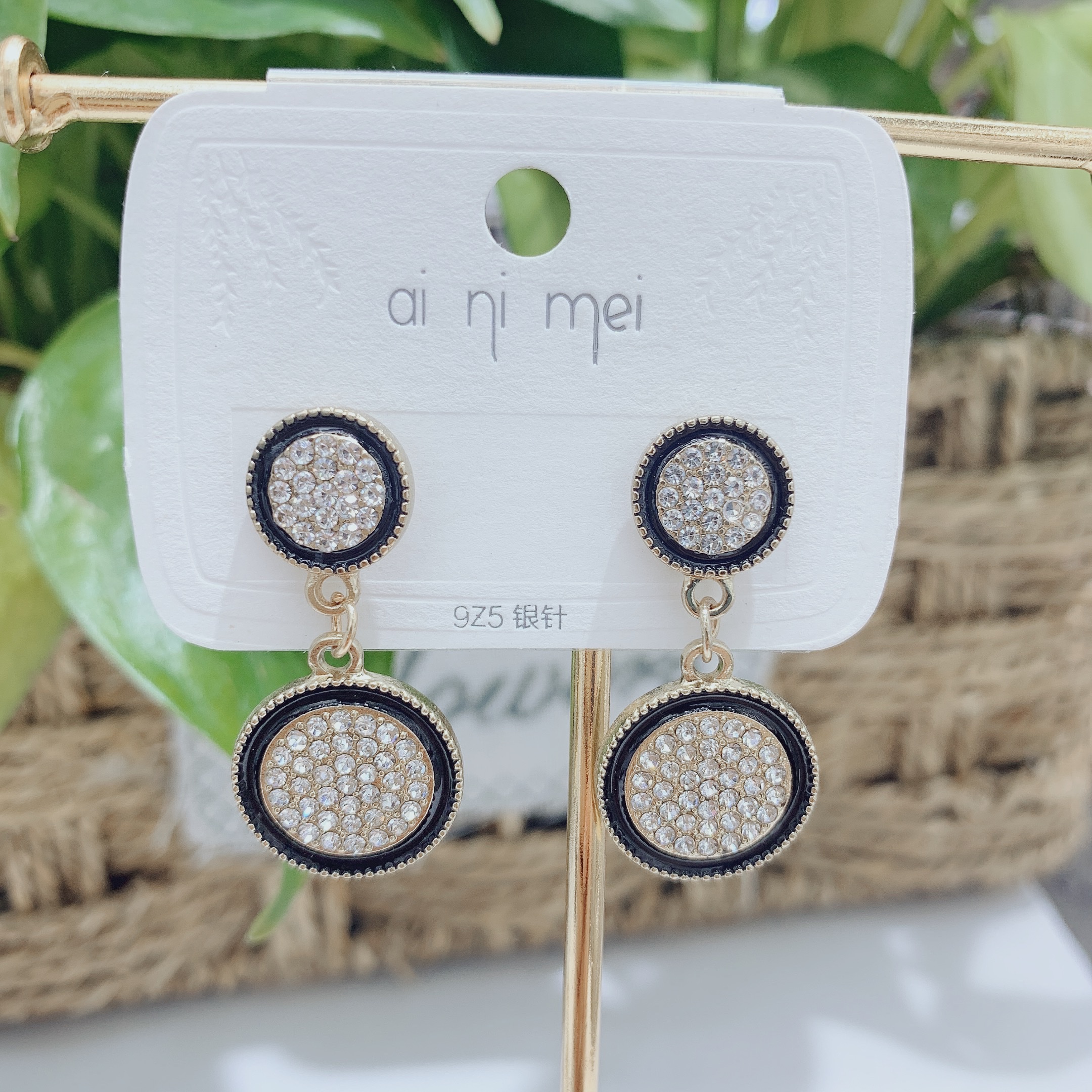 Classic Round and round connected series small ear studs 925 silver needle retro Chinese trend Hong Kong style high-end earrings and earrings details Picture
