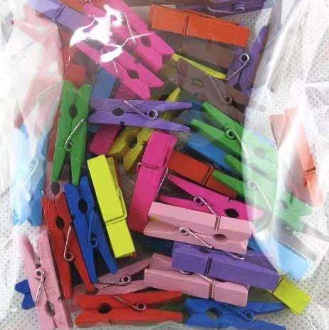 Colorful craft clothes clips, photo clips, sticky note clips, DIY handmade materials