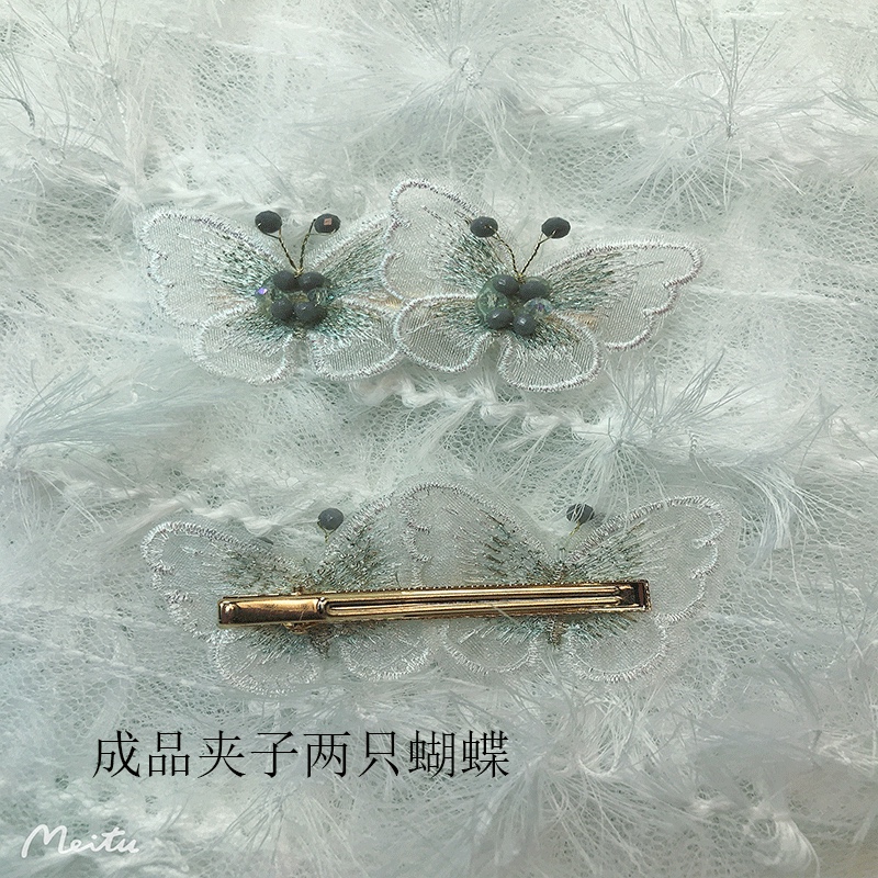 The ethereal charm that has flown in ~ Purple-gray crystal bow hair clip, the same style as Zhou Yangqing's ducktail clip and side bangs clip hair accessory Application Scenario