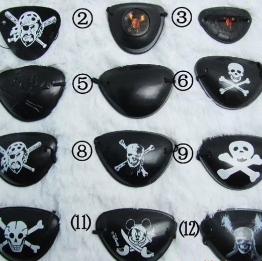 Cross-border wholesale of Halloween pirate eye masks, cosplay costume props, and one-eyed dragon performance decorations