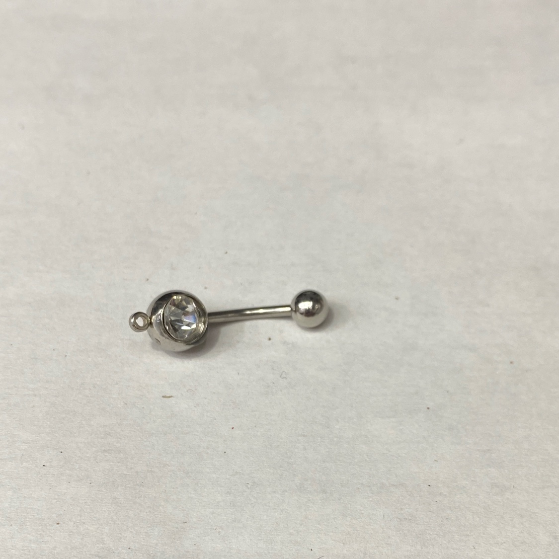 欧美爆红不锈钢白钻肚脐钉简约个性潮流网红爆款穿刺饰品