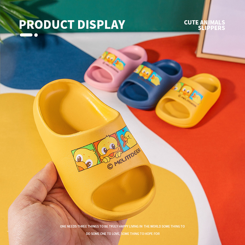 Little Deer Mili children's Slippers, cute cartoon summer indoor anti-slip EVA printed home soft soled baby slippers