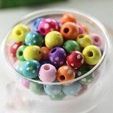 大孔椭圆形木珠散珠散批 20mm大珠子 diy饰品配件材料彩色木珠配件