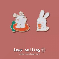 Cute carrot rabbit brooch female Japanese Instagrams fashion personality decorative badge Creative cartoon cardigan button
