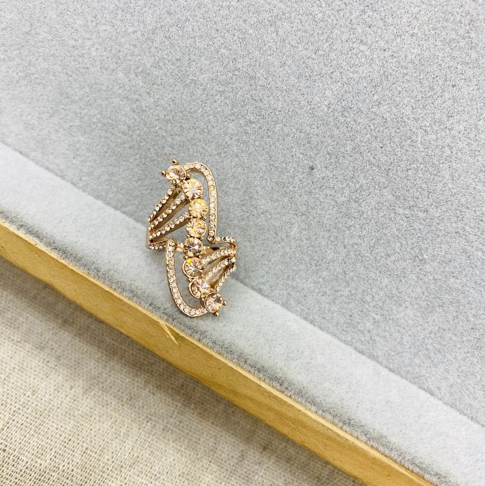 ins2021 雅尚爱薇小众设计师原创设计师网红chic戒指满钻轻奢甜美重工戒指女891