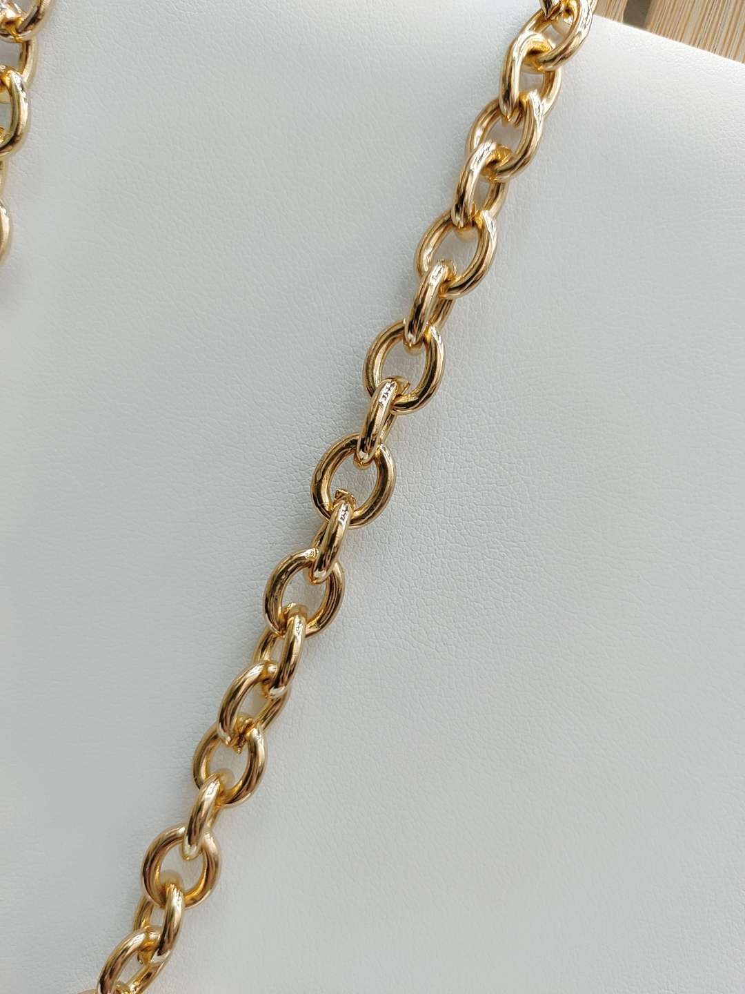 Jade Bead -010 Chain Necklace for Women, new trendy golden decorative chain, collarbone sweater chain accessory Jade Bead -010 Specification image