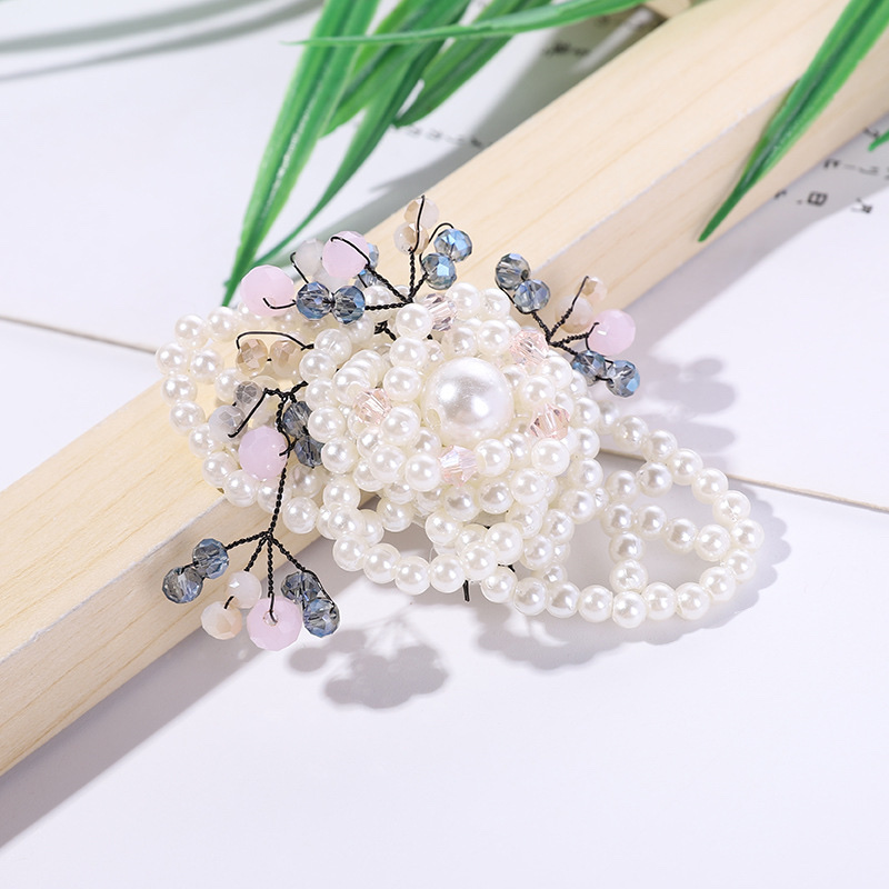 Korean-style girl, Korean floral style, small and delicate pearl style, no ear piercings, ear clips in stock Item Picture